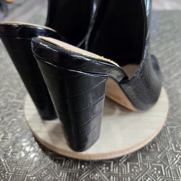 🐢 Aldo High Heel Mule- Block Heel-Croc embossed Size 6 - Picture 6 of 16